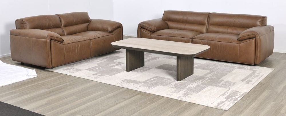 Aspen 3 + 2 Seater Sofa Suite - Vintage Chocolate Leather