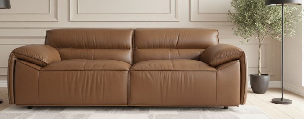 Aspen 3 + 2 Seater Sofa Suite - Vintage Chocolate Leather