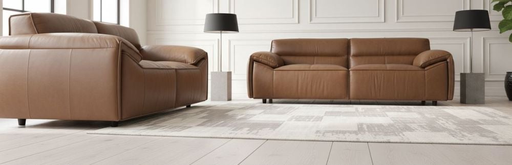 Aspen 3 + 2 Seater Sofa Suite - Vintage Chocolate Leather