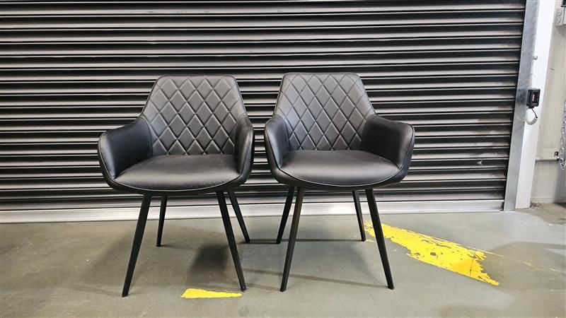 Clearance - Vincent Dining Chair - Black x2