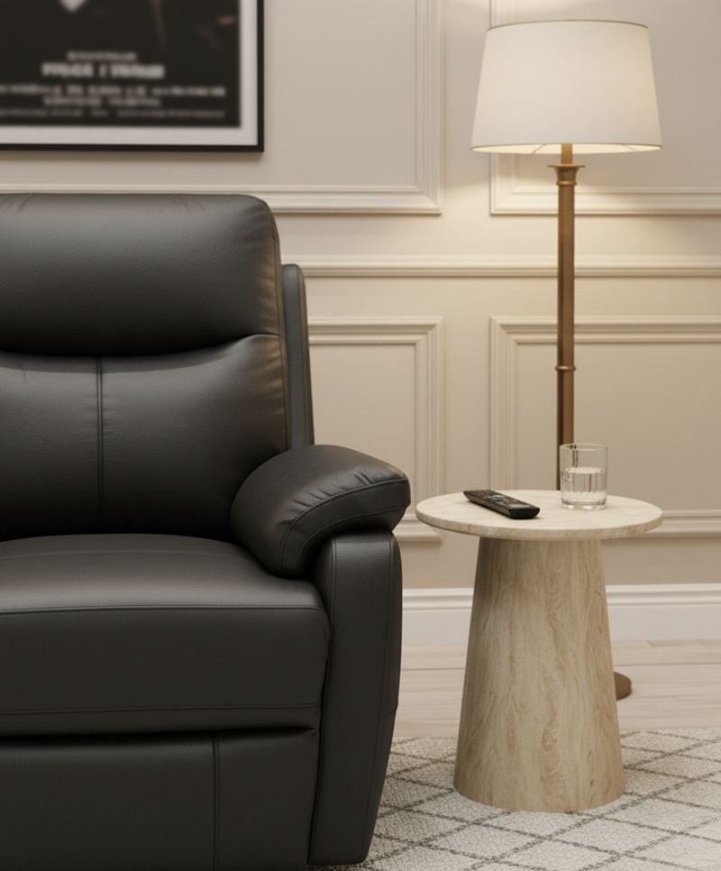 Cairo Manual Recliner Armchair - Black Leather