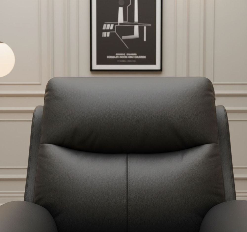 Cairo Manual Recliner Armchair - Black Leather