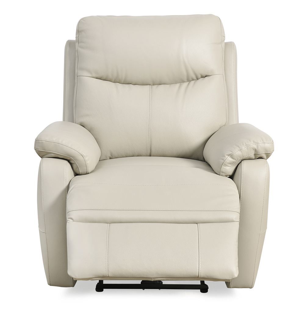 Cairo Electric Recliner Armchair - Light Grey Leather