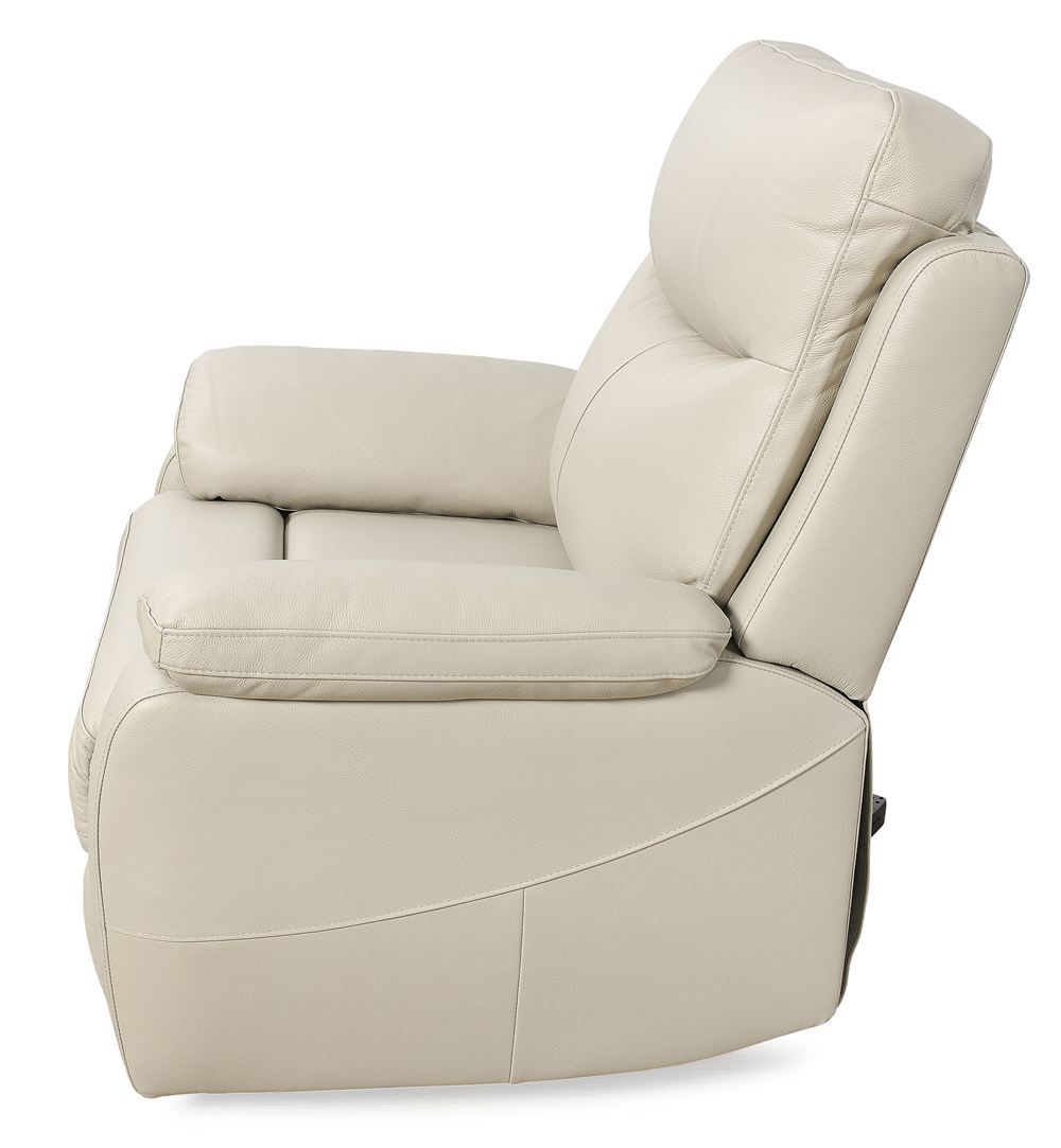 Cairo Electric Recliner Armchair - Light Grey Leather