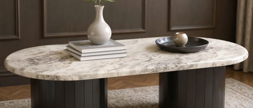 Capri 1400 Oval Coffee Table - Black