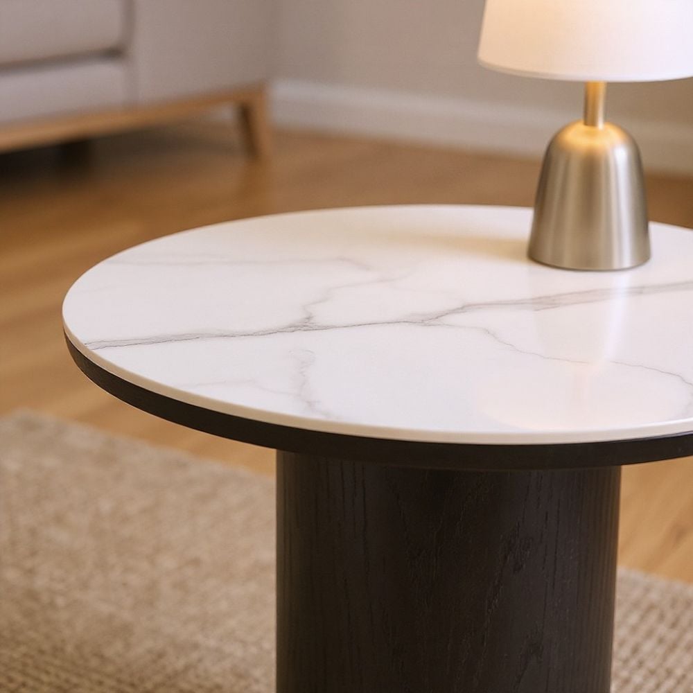 Como Round Lamp Table - Black