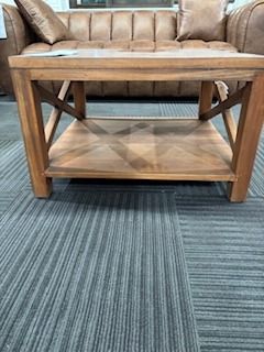Clearance - Cross Square Side Table - Honey