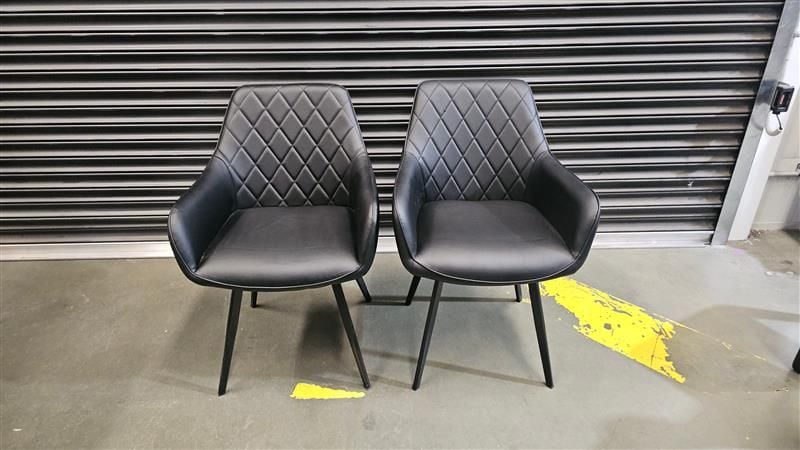 Clearance - Vincent Dining Chair - Black x2