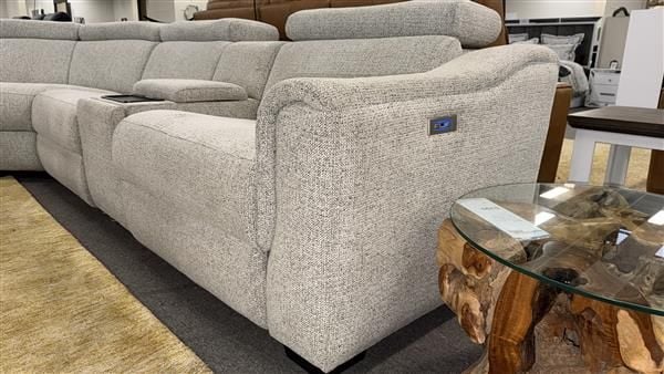 Clearance - Alpha Collection 5-Seater Corner Electric Power Recliners - Wheat