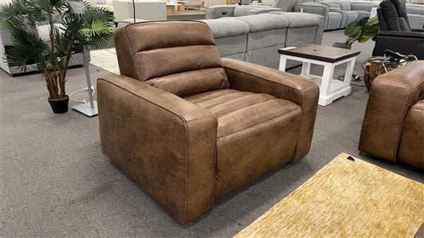 Clearance - Chelsea Electric Recliner 3 Seater & 2x Amrchairs - Saddle