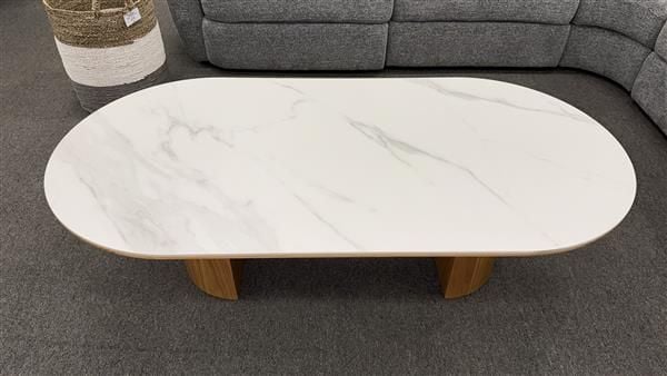 Clearance - Sorrento 1400 Oval Coffee Table - Natural Oak