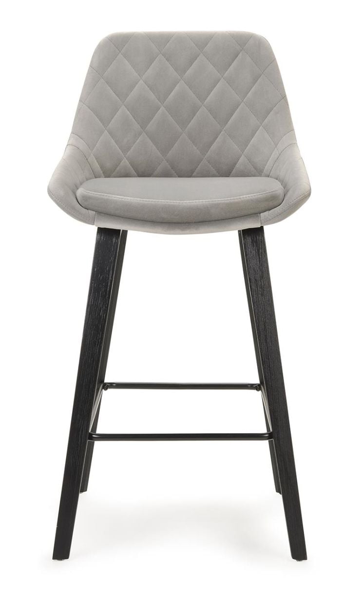 Ella Bar Stool - Grey Velvet