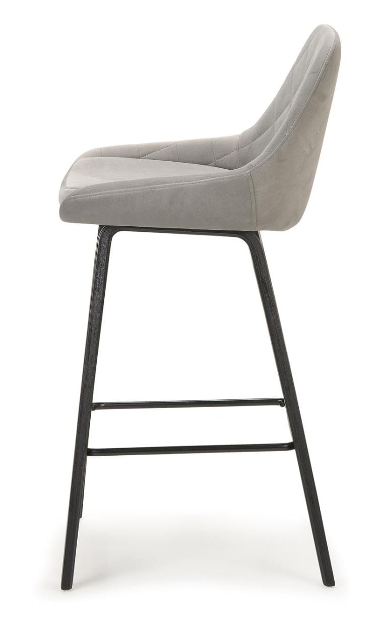 Ella Bar Stool - Grey Velvet