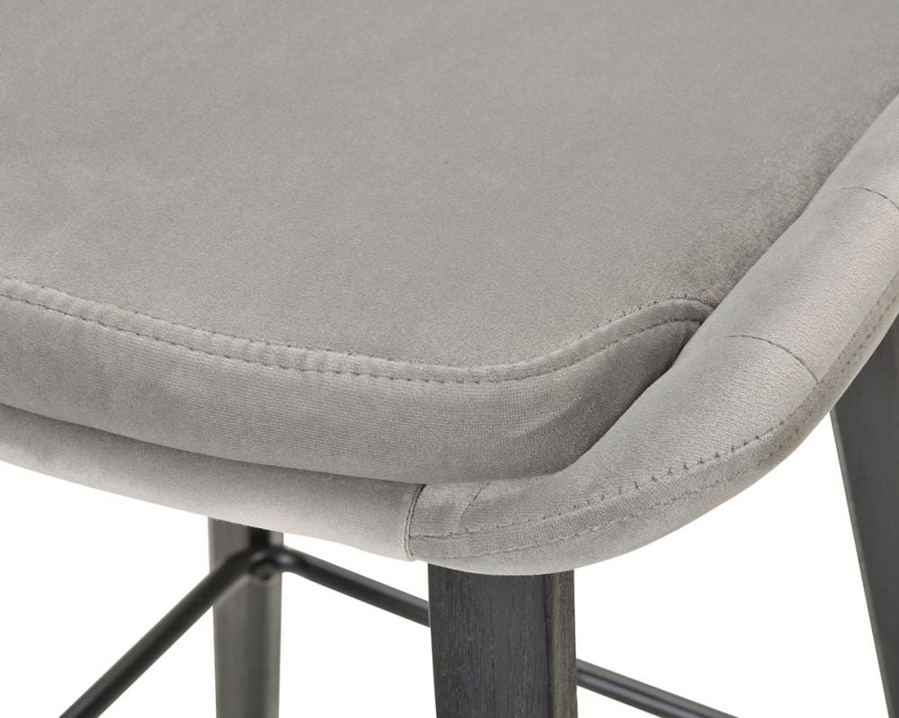 Ella Bar Stool - Grey Velvet