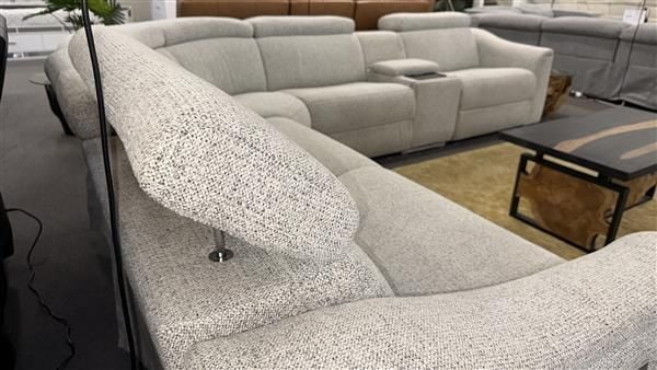 Clearance - Alpha Collection 5-Seater Corner Electric Power Recliners - Wheat