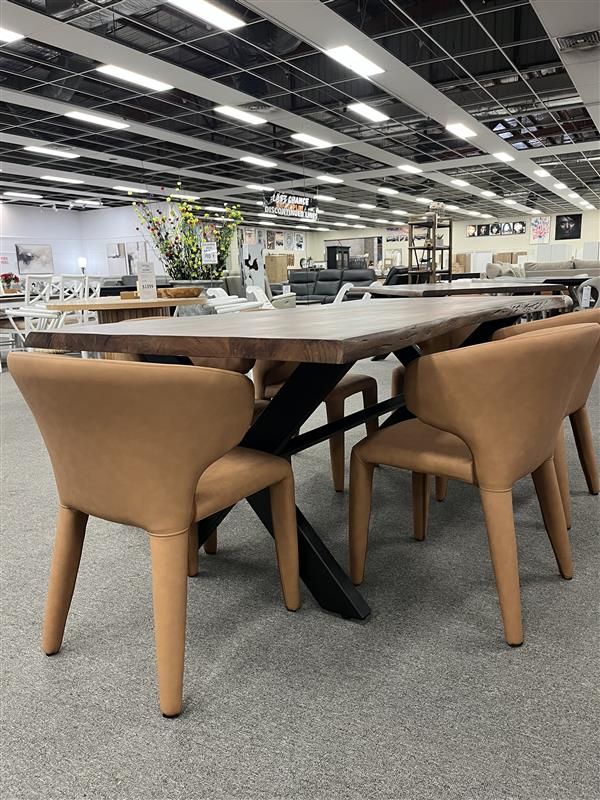 Clearance - Macedon 2100 Dining With 6X Boris Dining Chairs 