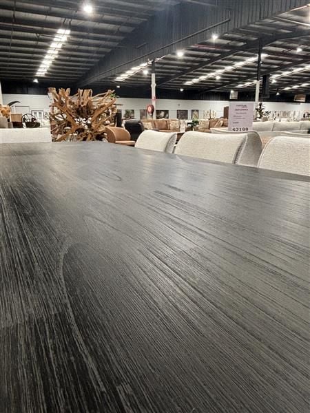 Limited Stock - Jensen 2600 Dining Table + 6 Kelsey Dining Chairs - Beige Fabric