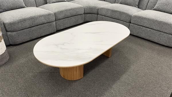Clearance - Sorrento 1400 Oval Coffee Table - Natural Oak