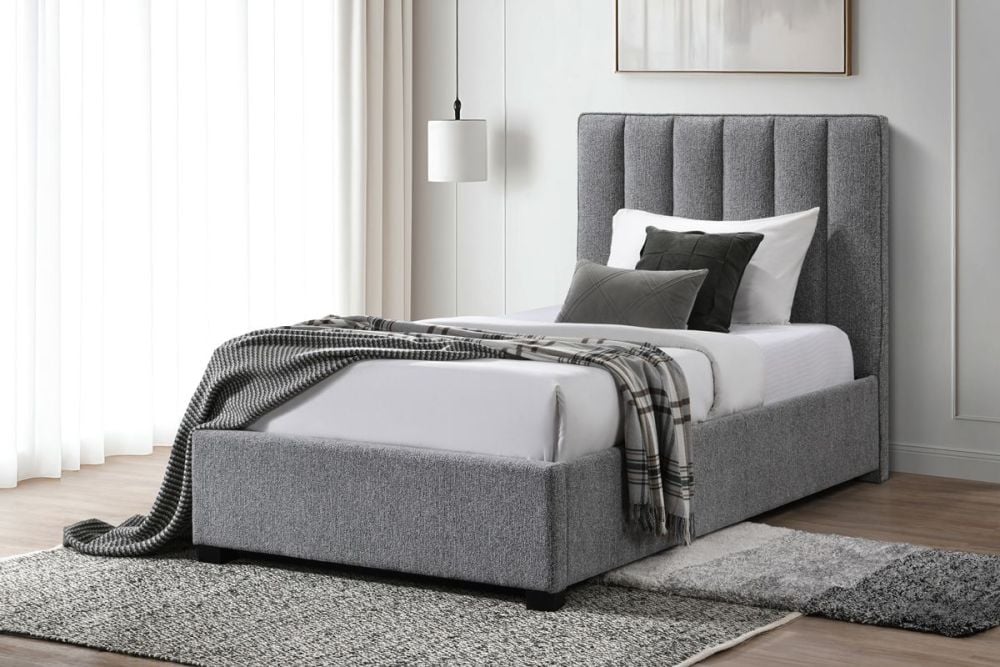 Harvest King Single Bed - Grey