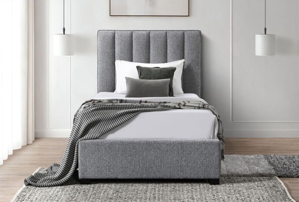 Harvest King Single Bed - Grey