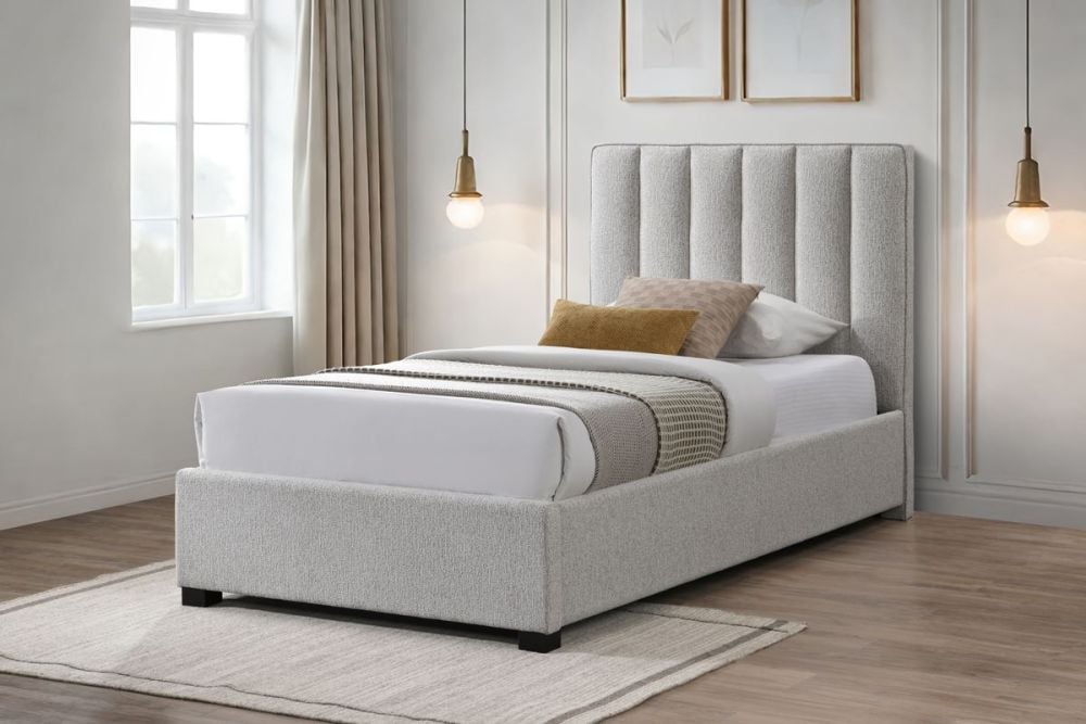 Harvest King Single Bed - Linen