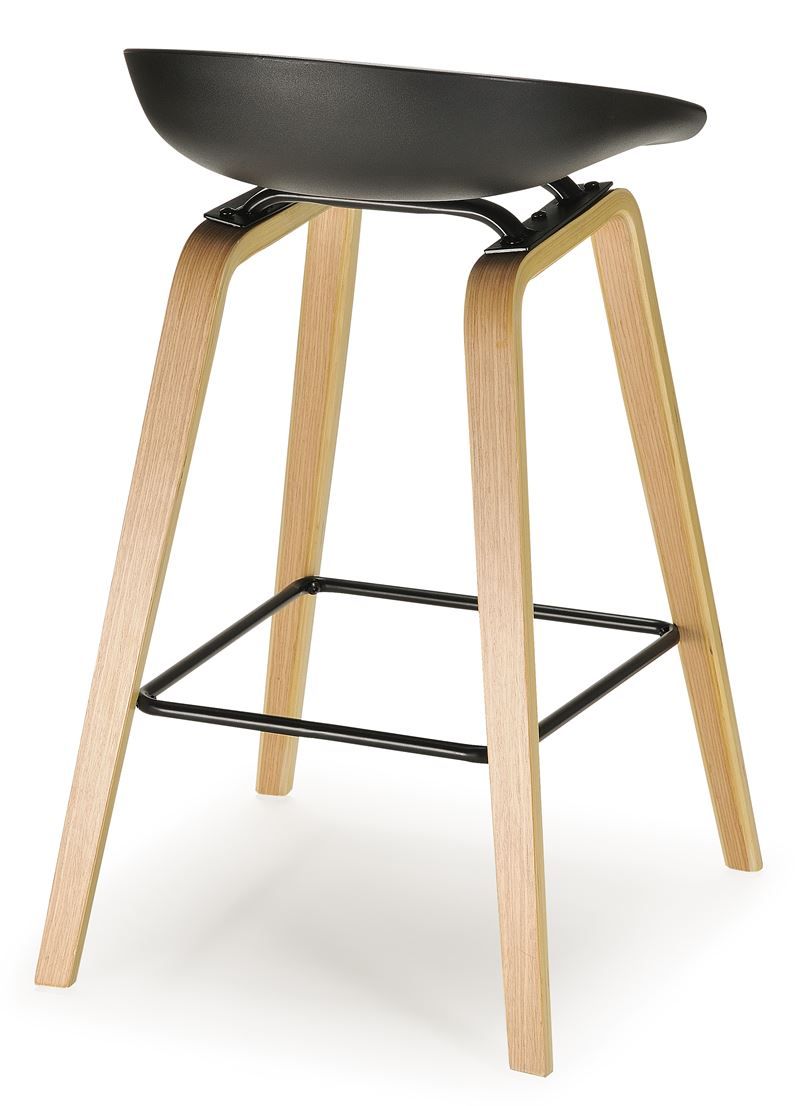 Hay Bar Stool - Oak Timber - Black Seat