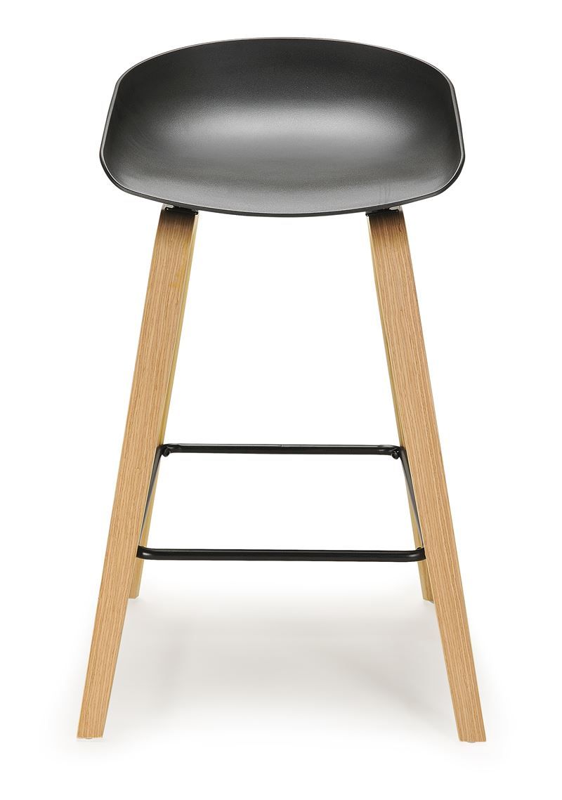 Hay Bar Stool - Oak Timber - Black Seat
