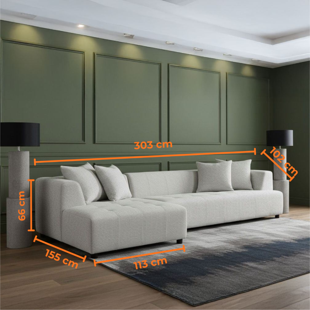 Holly 4 Seater Chaise Sofa - LAF Chaise