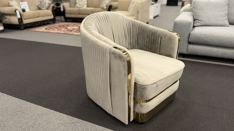 Clearance - Bellamy Armchair - Beige Velvet 