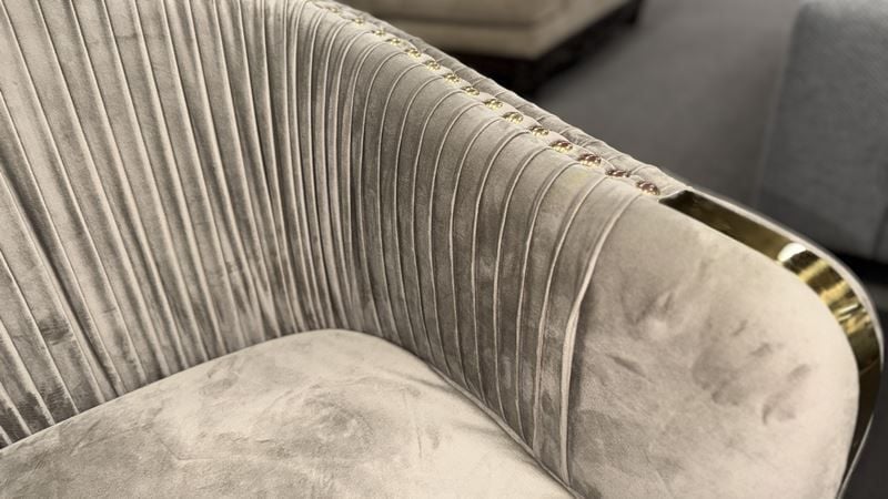Clearance - Bellamy Armchair - Beige Velvet 