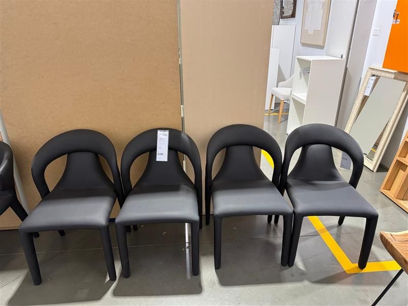 Clearance - Mode Dining Chairs - Black x3
