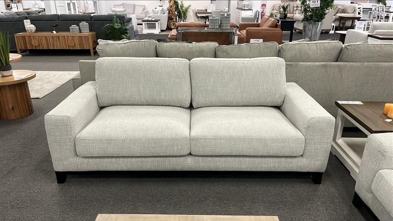 Clearance - Cologne 4+3 Sofa Set - Almond Fabric - Black Leg