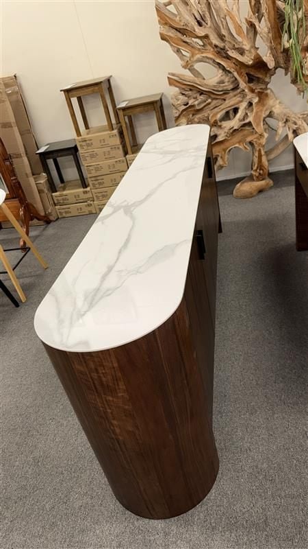 Clearance - Como 4 Door Buffet- Walnut - Ceramic Top