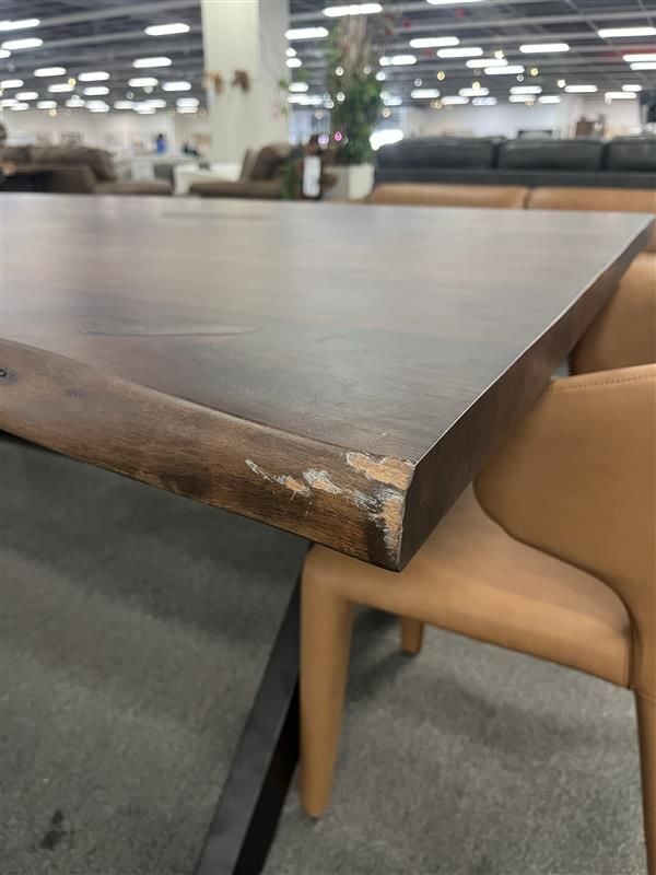 Clearance - Macedon 2400 Dining Table + Macedon 1900 Bench & 5 Boris Dining Chairs - Tan
