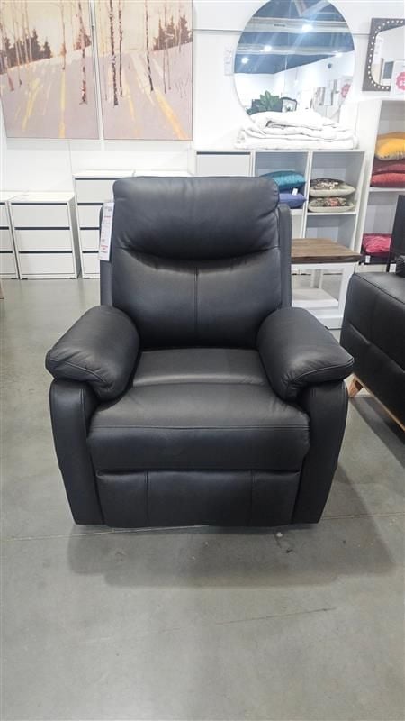 Clearance - Cairo Manual Recliner Armchair - Black Leather