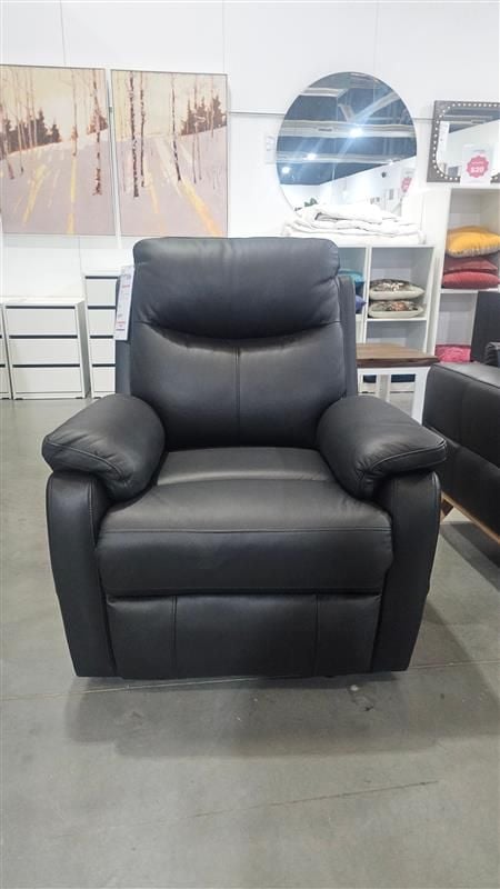 Clearance - Cairo Manual Recliner Armchair - Black Leather