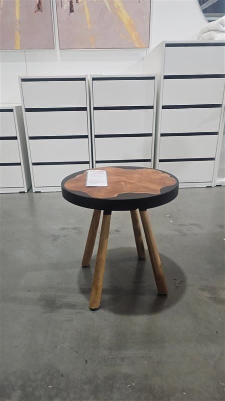 Clearance - Black Resin 450 Round Side Table