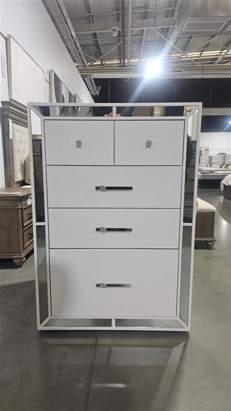 Clearance - Cortana 6 Drawer Tallboy - White