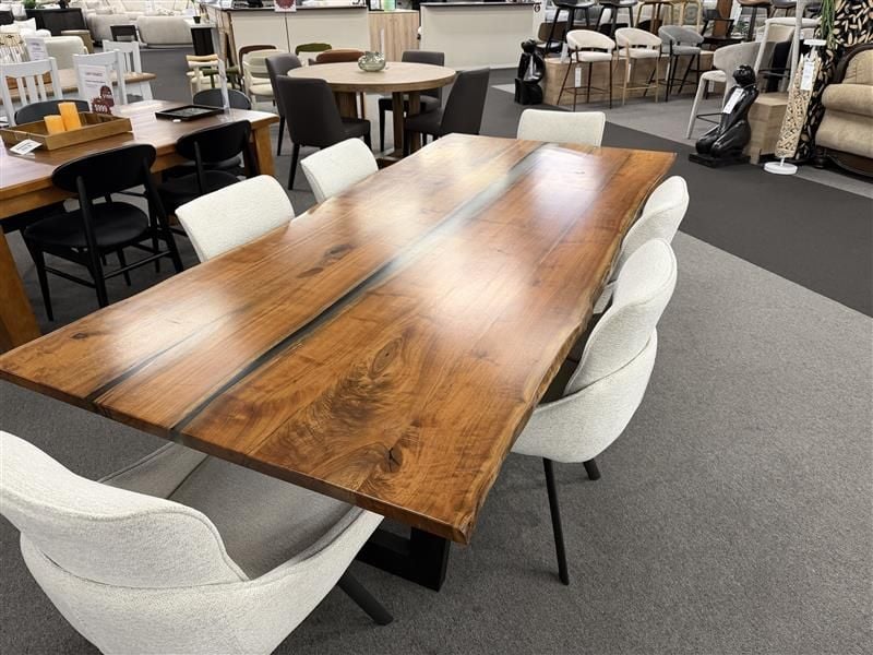 Clearance - Resin River 2400 Dining Table + 6x Ivy Dining Chairs