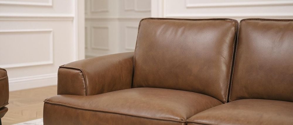 Jersey 2.5 + 3.5 Seater Sofa Suite - Vintage Chocolate Leather