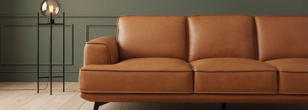 Jersey 2.5 + 3.5 Seater Sofa Suite - Camel Brown Leather