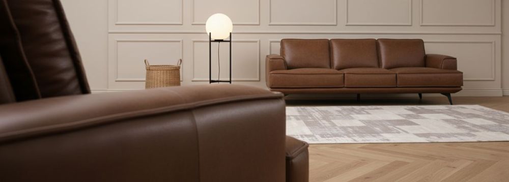 Jersey 2.5 + 3.5 Seater Sofa Suite - Vintage Chocolate Leather