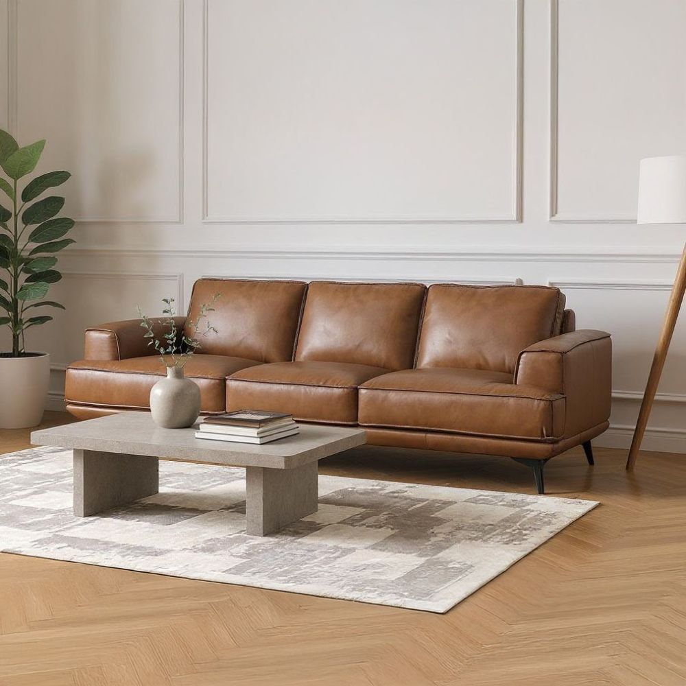 Jersey 2.5 + 3.5 Seater Sofa Suite - Vintage Chocolate Leather