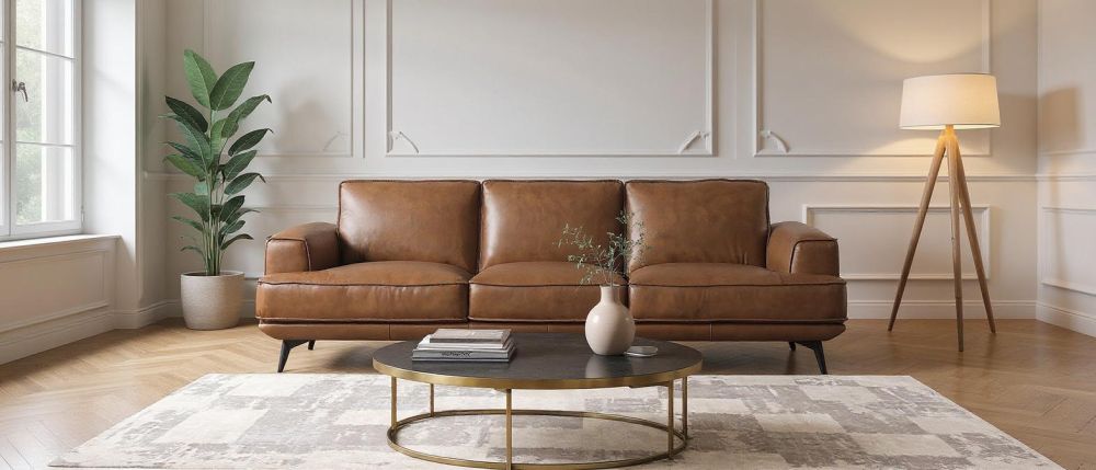 Jersey 2.5 + 3.5 Seater Sofa Suite - Vintage Chocolate Leather
