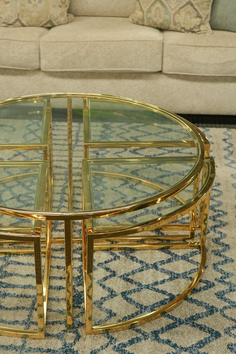 Kingsley Round Nest Of Tables - Gold