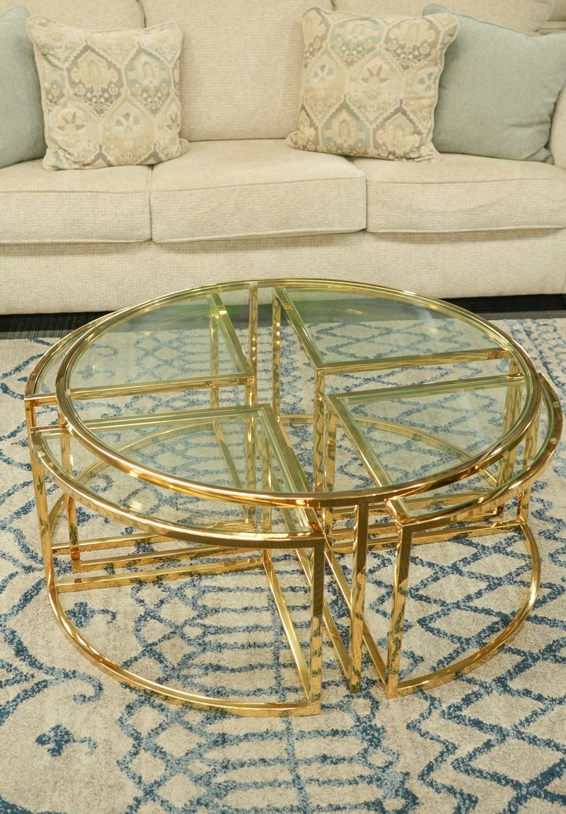 Kingsley Round Nest Of Tables - Gold