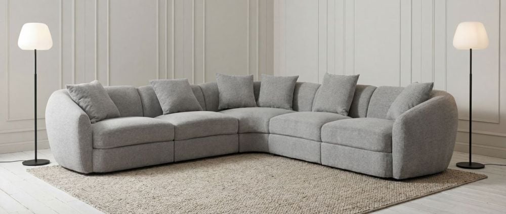 Leo 5 Seater Corner Lounge Suite - Grey
