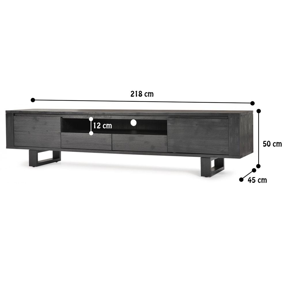 Linea 2180 Large Entertainment Unit - Black