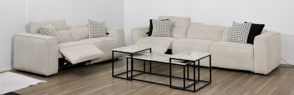 Marko 3 + 2 Recliner Sofa Suite - Shale