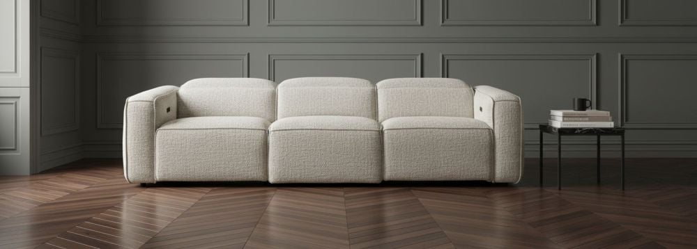 Marko 3 Seater Recliner Sofa - Shale